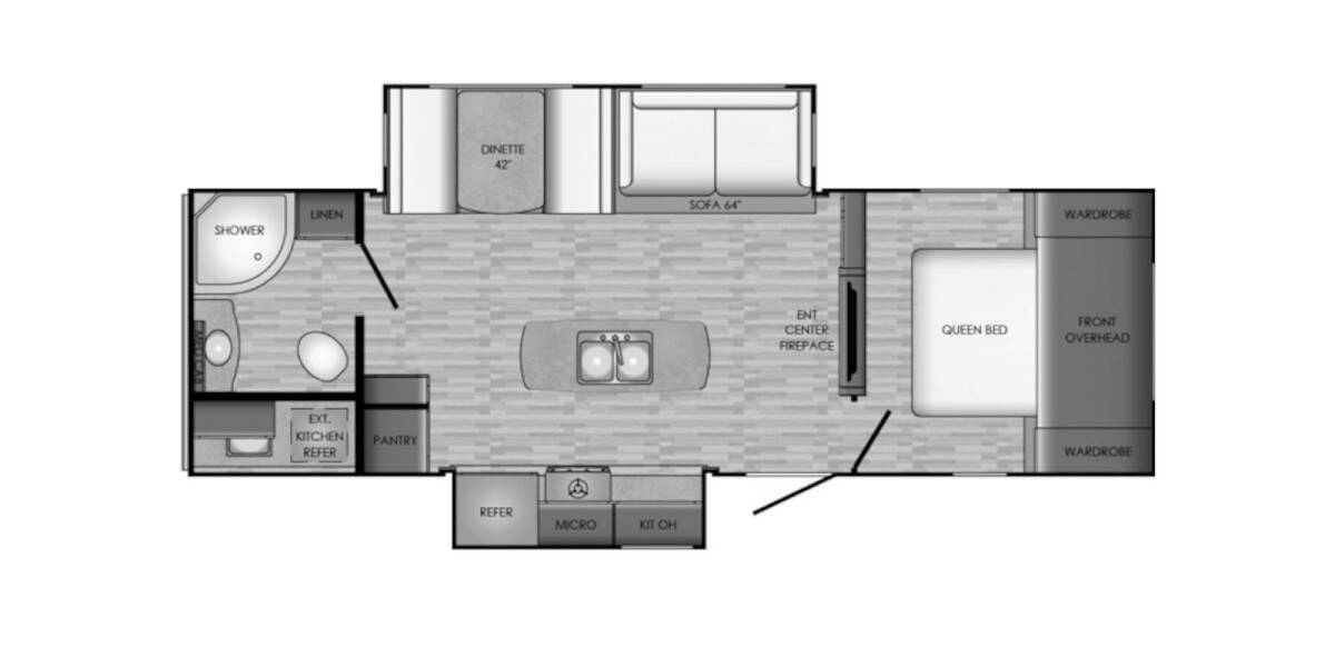 2019 CrossRoads RV Sunset Trail Grand Reserve 26SI Travel Trailer at Link RV Minong, Wisconsin STOCK# 22-131B Floor plan Layout Photo