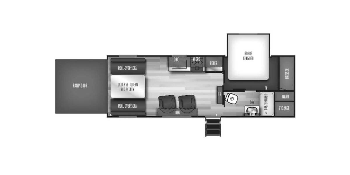 2020 Vengeance Rogue Toy Hauler 21V Travel Trailer at Link RV Minong, Wisconsin STOCK# 23-68A Floor plan Layout Photo
