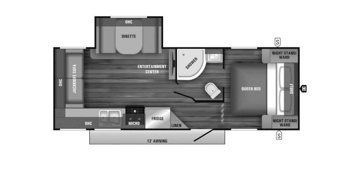 2018 Jayco Jay Feather 23RL Travel Trailer at Link RV Minong, Wisconsin STOCK# 23-72A Floor plan Layout Photo