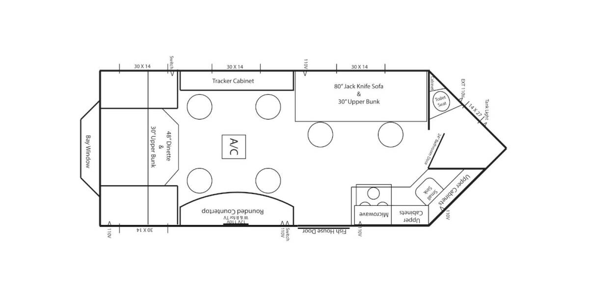 2024 Ice Castle Mille Lacs Hybrid 8X17 Travel Trailer at Link RV Minong, Wisconsin STOCK# IC24-04 Floor plan Layout Photo
