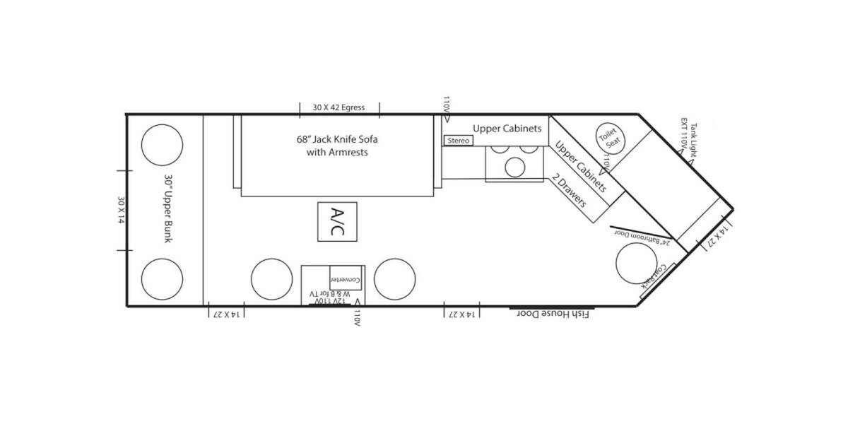 2024 Ice Castle Hunt and Fish 6.5X16 Travel Trailer at Link RV Minong, Wisconsin STOCK# IC24-06 Floor plan Layout Photo