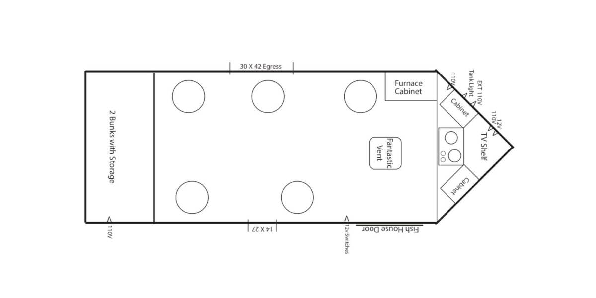2024 Ice Castle Special 6.5X14 Travel Trailer at Link RV Minong, Wisconsin STOCK# IC24-09 Floor plan Layout Photo