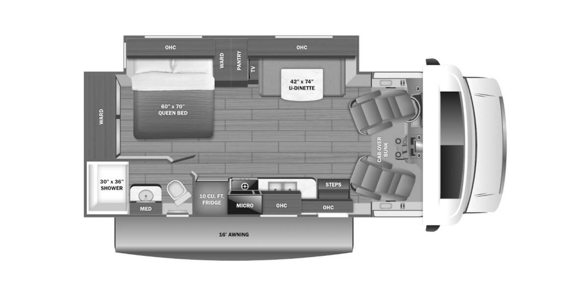 2024 Jayco Redhawk Ford E-450 24B Class C at Link RV Minong, Wisconsin STOCK# 24-36 Floor plan Layout Photo