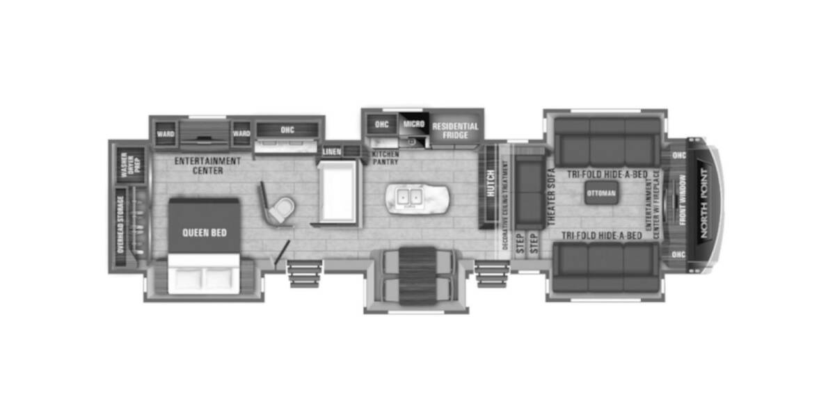 2019 Jayco North Point 381FLWS Fifth Wheel at Link RV Minong, Wisconsin STOCK# 19-181 Floor plan Layout Photo