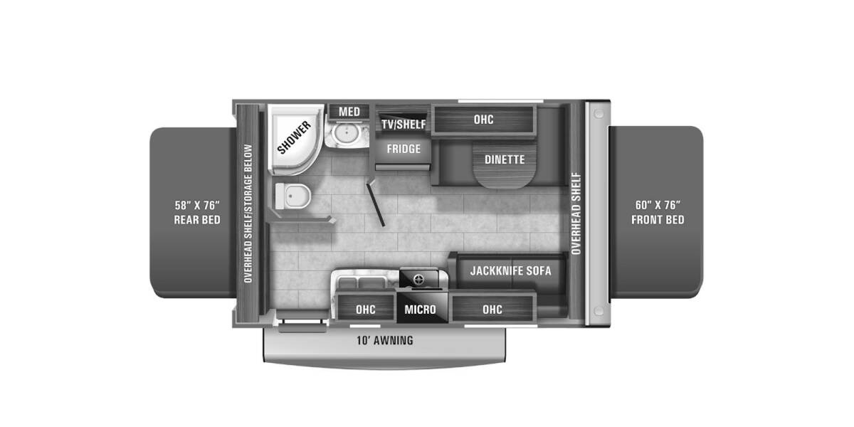 2021 Jayco Jay Feather X17Z Travel Trailer at Link RV Minong, Wisconsin STOCK# 21-82 Floor plan Layout Photo