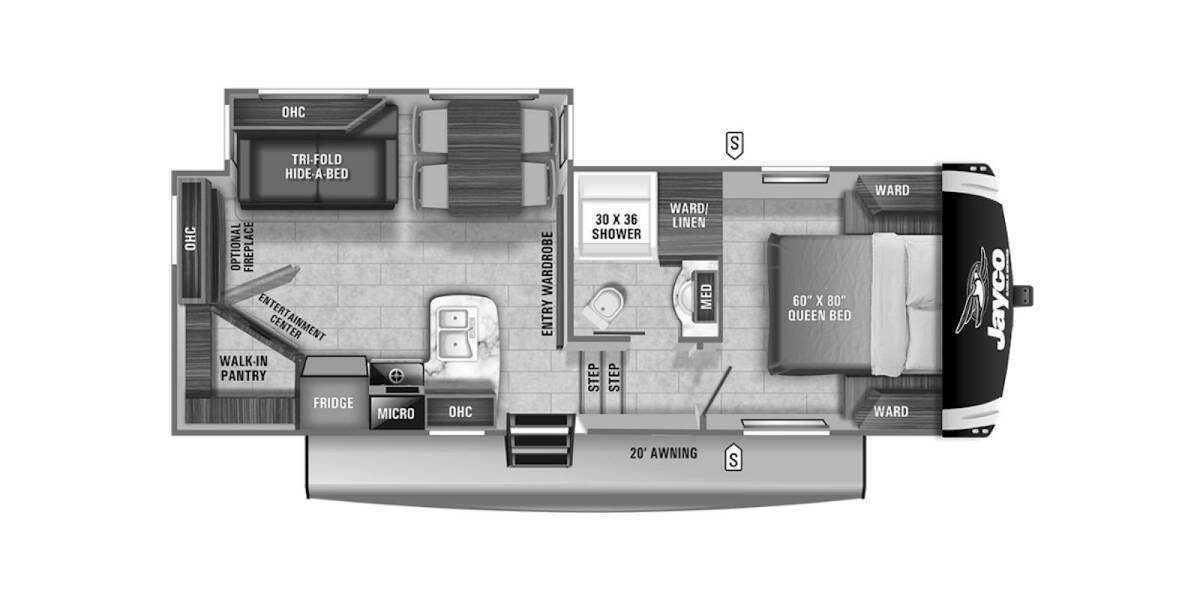 2021 Jayco Eagle HT 24RE Fifth Wheel at Link RV Minong, Wisconsin STOCK# 21-08 Floor plan Layout Photo