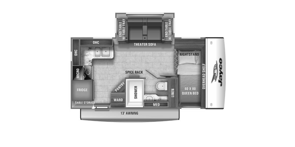 2021 Jayco Jay Feather 16RK Travel Trailer at Link RV Minong, Wisconsin STOCK# 21-04 Floor plan Layout Photo