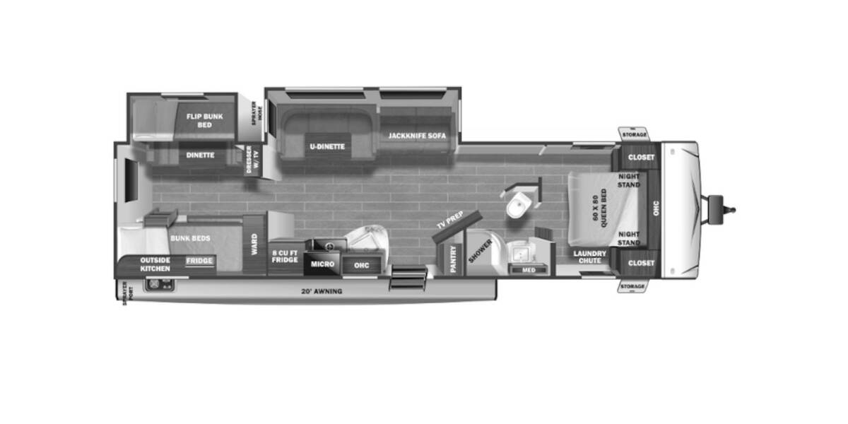 2020 Starcraft Super Lite 311BH Travel Trailer at Link RV Minong, Wisconsin STOCK# S20-26 Floor plan Layout Photo