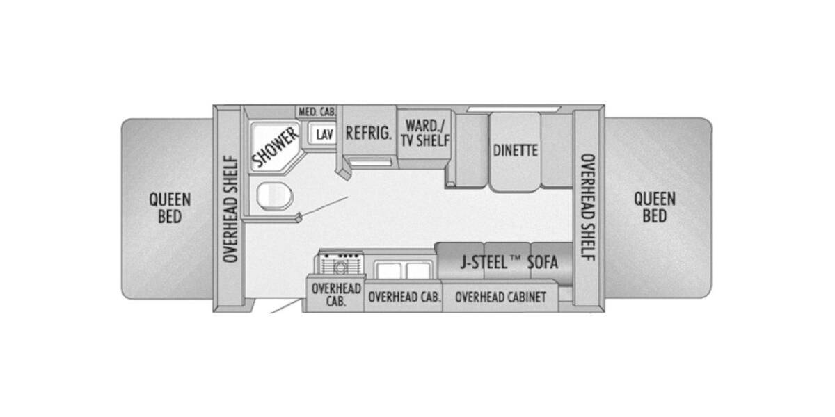 2005 Jayco Jay Feather EXP 19H Travel Trailer at Link RV Minong, Wisconsin STOCK# 18-144A Floor plan Layout Photo