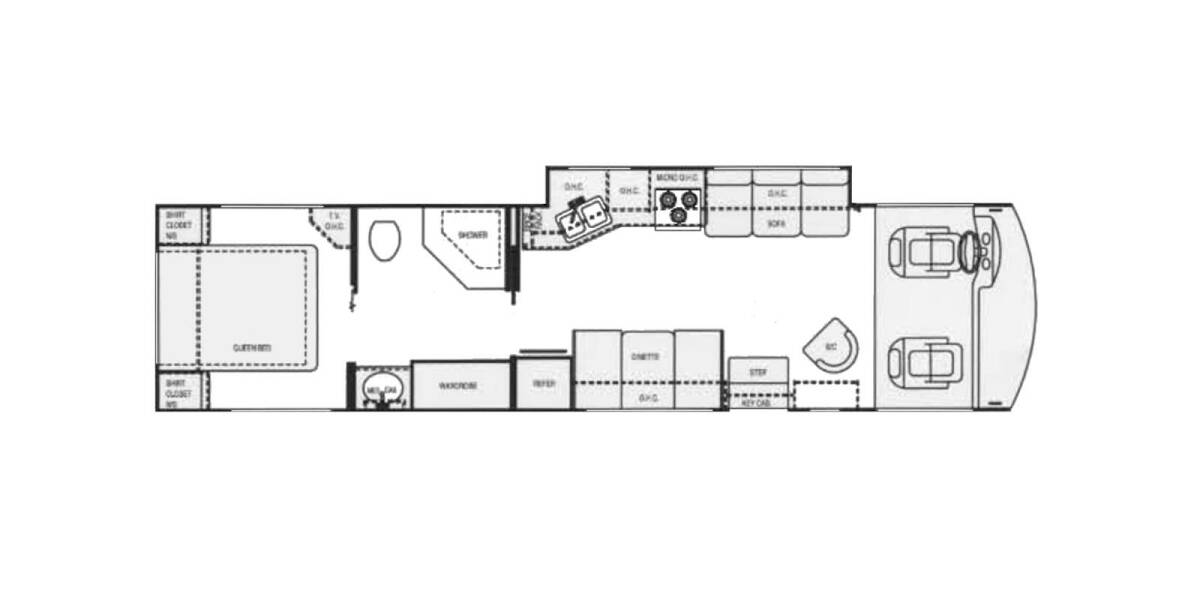 1999 Four Winds Hurricane Ford 34K Class A at Link RV Minong, Wisconsin STOCK# RL-27 Floor plan Layout Photo
