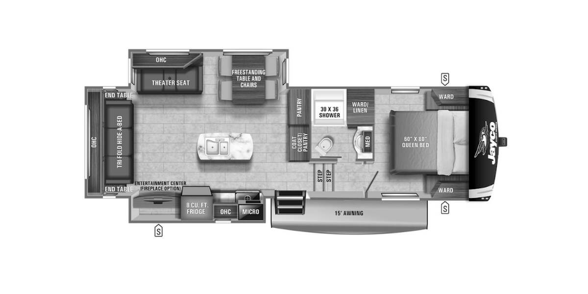 2021 Jayco Eagle HT 27RS Fifth Wheel at Link RV Minong, Wisconsin STOCK# 21-18 Floor plan Layout Photo
