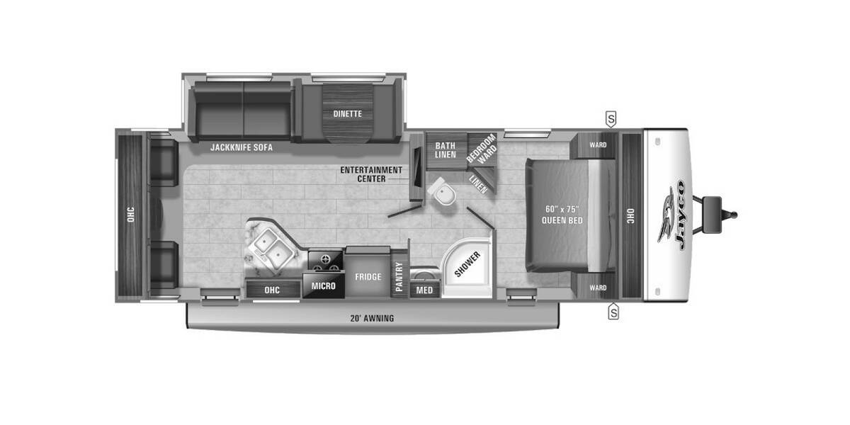 2021 Jayco Jay Feather 27RL Travel Trailer at Link RV Minong, Wisconsin STOCK# 21-51 Floor plan Layout Photo