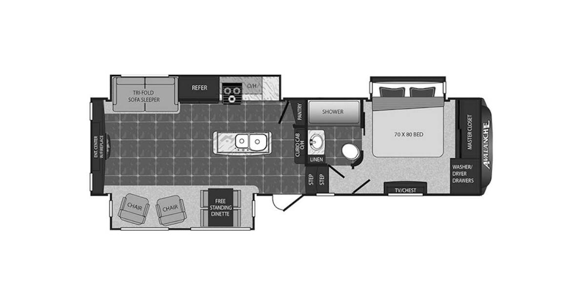 2016 Keystone Avalanche 300RE Fifth Wheel at Link RV Minong, Wisconsin STOCK# 21-76A Floor plan Layout Photo