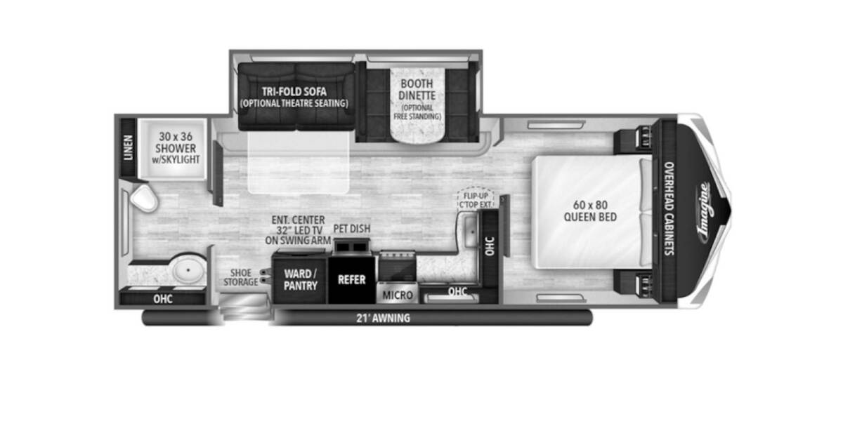 2018 Grand Design Imagine 2600RB Travel Trailer at Link RV Minong, Wisconsin STOCK# 21-128A Floor plan Layout Photo