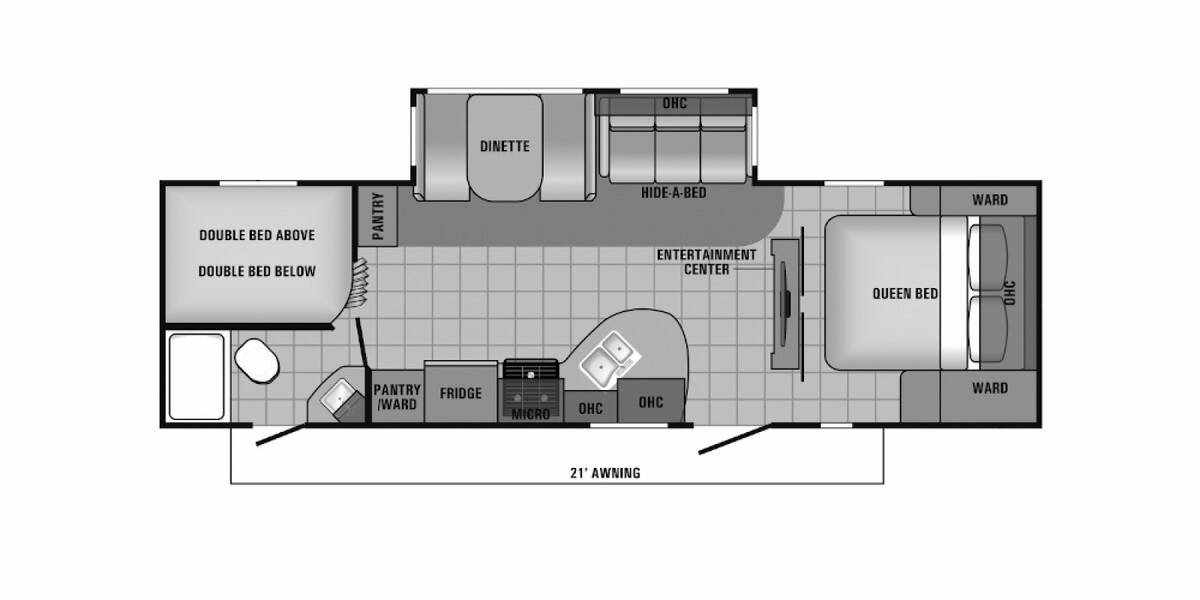 2017 Jayco White Hawk 28DSBH Travel Trailer at Link RV Minong, Wisconsin STOCK# 17-82A Floor plan Layout Photo