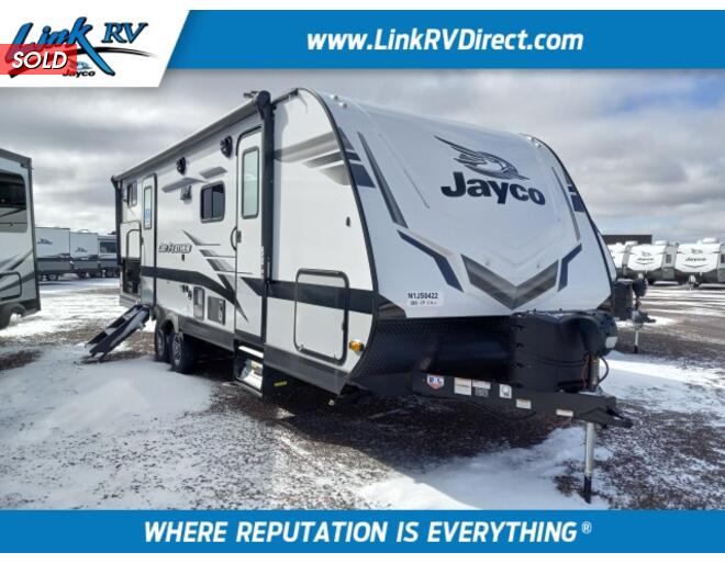 2022 Jayco Jay Feather 24BH Travel Trailer at Link RV Minong, Wisconsin STOCK# 22-65 Exterior Photo