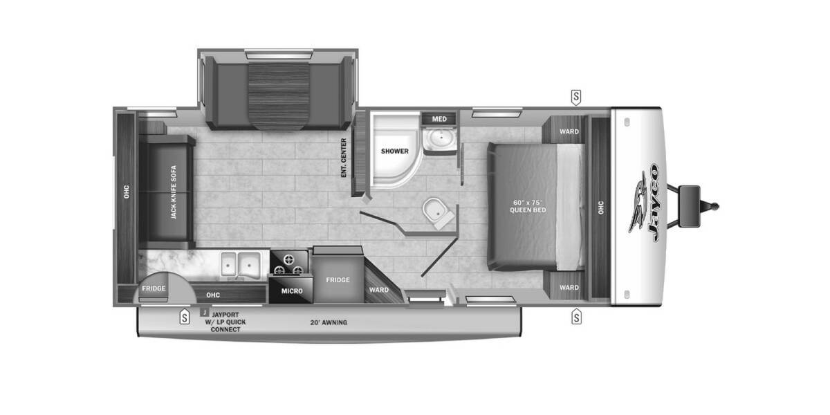 2022 Jayco Jay Feather 24RL Travel Trailer at Link RV Minong, Wisconsin STOCK# 22-111 Floor plan Layout Photo