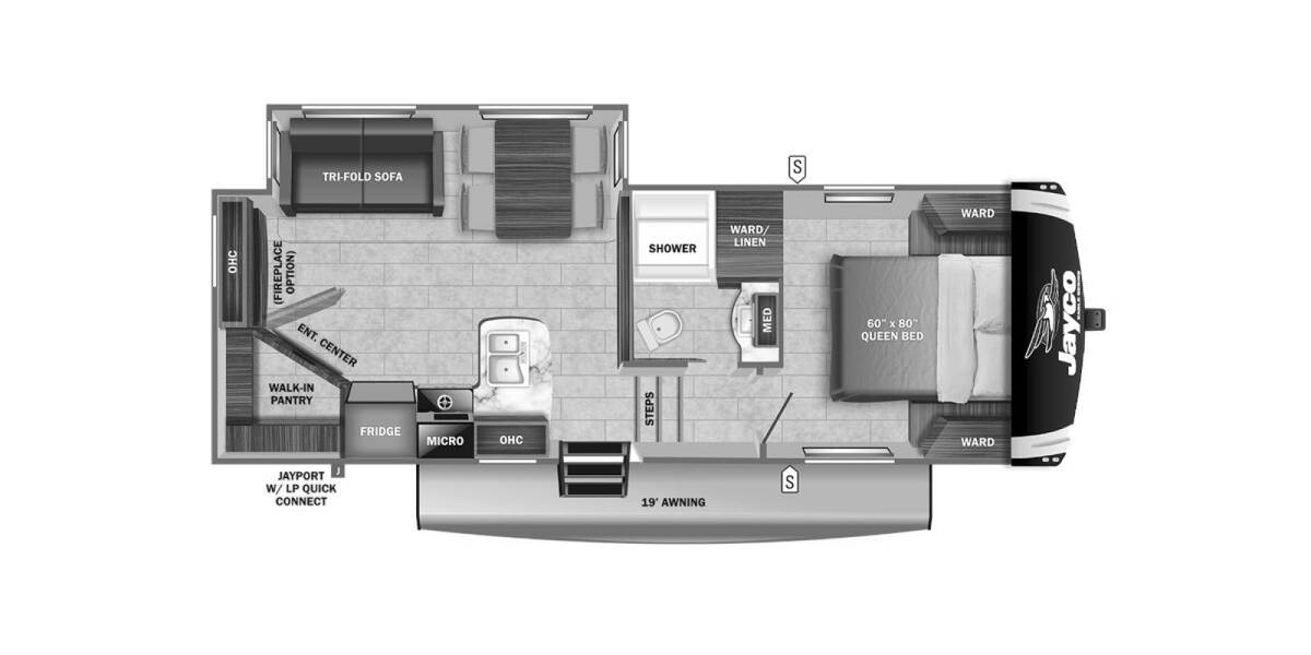 2022 Jayco Eagle HT 24RE Fifth Wheel at Link RV Minong, Wisconsin STOCK# 22-119 Floor plan Layout Photo