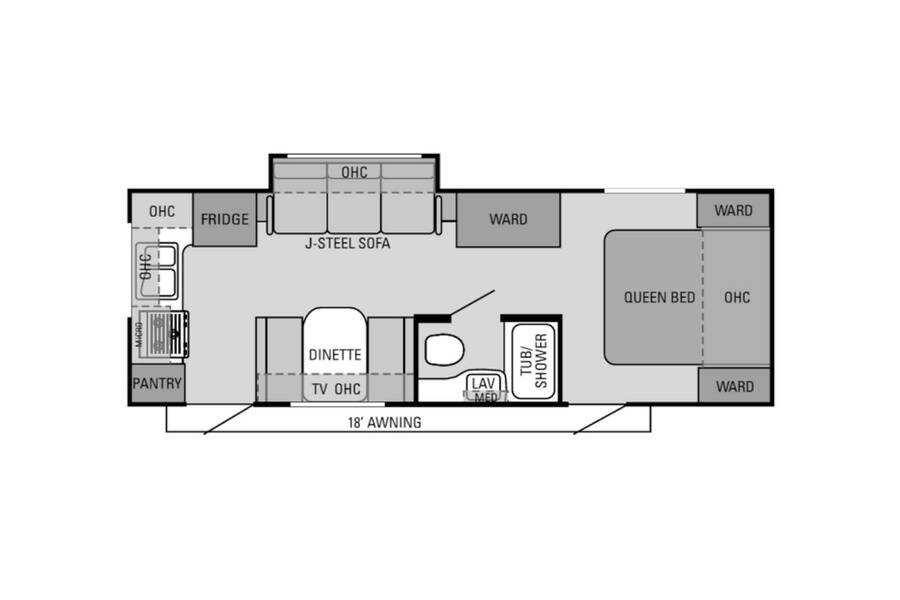 2011 Jayco Jay Feather Select 242 Travel Trailer at Link RV Minong, Wisconsin STOCK# RV22-06 Floor plan Layout Photo