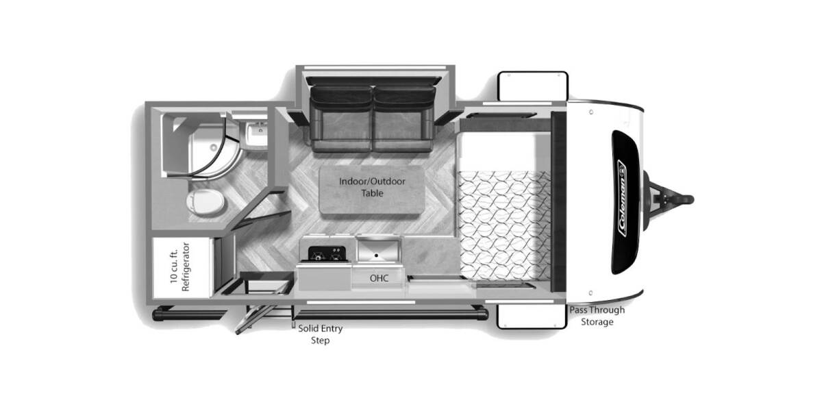 2021 Coleman Rubicon 1608RB Travel Trailer at Link RV Minong, Wisconsin STOCK# 22-127B Floor plan Layout Photo