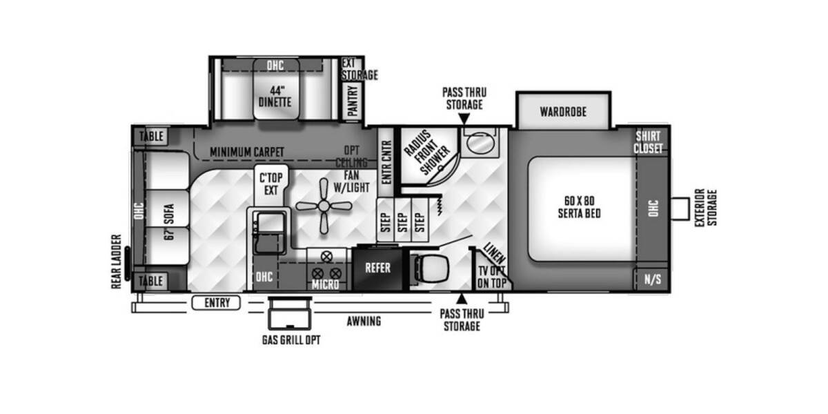 2016 Rockwood Signature Ultra Lite 8244WS Fifth Wheel at Link RV Minong, Wisconsin STOCK# 22-87A Floor plan Layout Photo