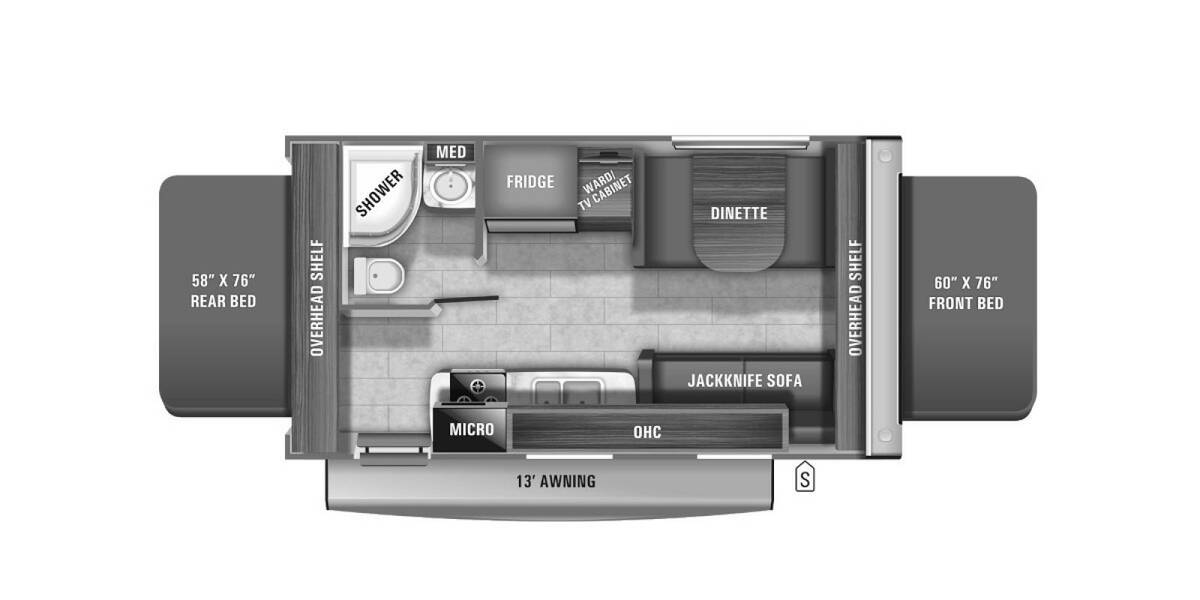 2021 Jayco Jay Feather X19H Travel Trailer at Link RV Minong, Wisconsin STOCK# 22-120A Floor plan Layout Photo