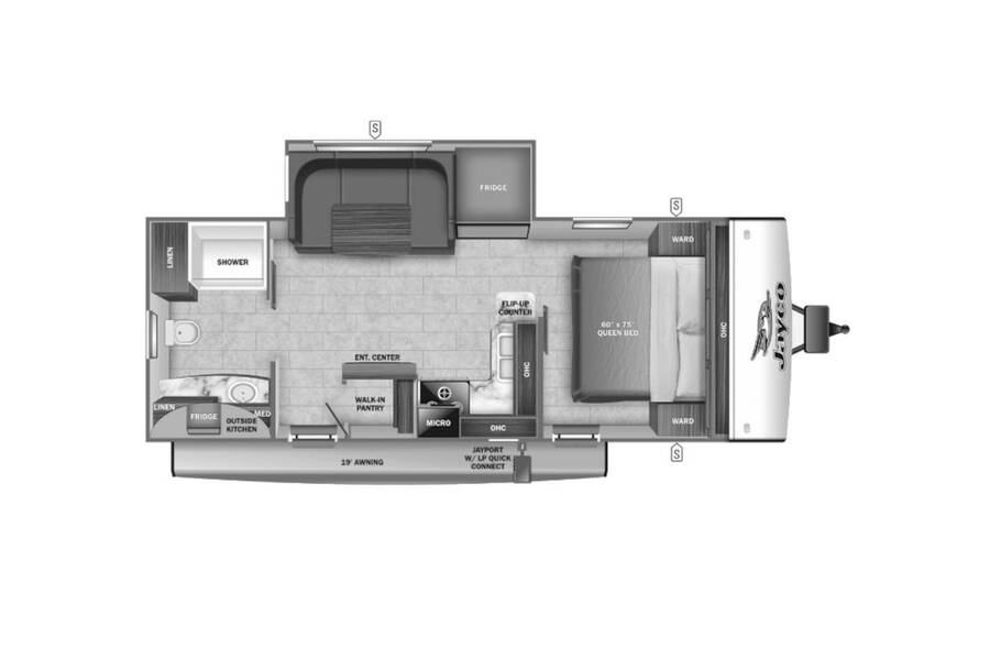 2022 Jayco Jay Feather 22RB  at Link RV Minong, Wisconsin STOCK# 22-159 Floor plan Layout Photo