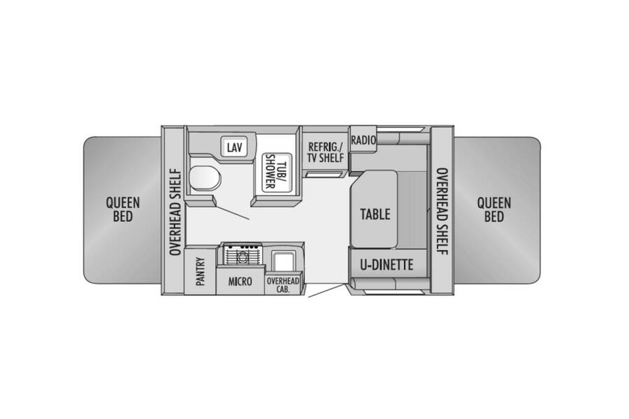 2010 Jayco Jay Feather EXP 17C  at Link RV Minong, Wisconsin STOCK# 22-03A Floor plan Layout Photo