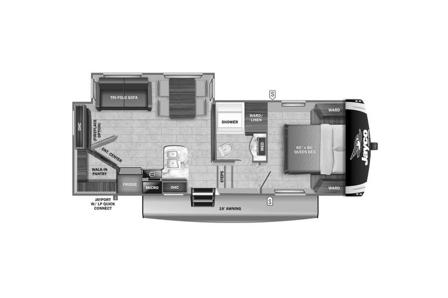 2022 Jayco Eagle HT 24RE  at Link RV Minong, Wisconsin STOCK# 22-163 Floor plan Layout Photo