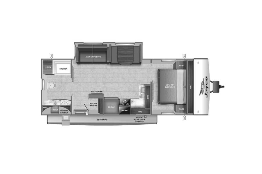 2022 Jayco Jay Feather 25RB  at Link RV Minong, Wisconsin STOCK# 22-171 Floor plan Layout Photo