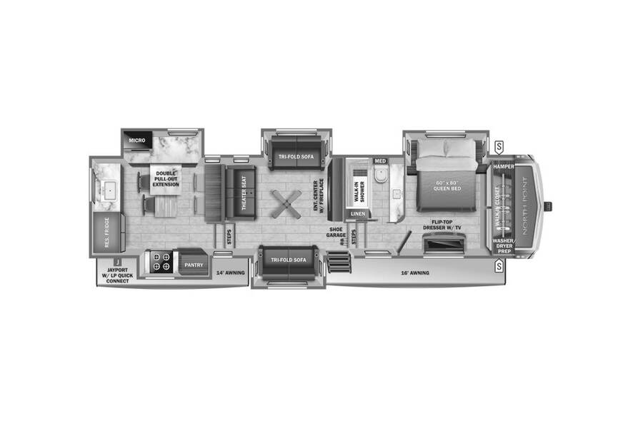 2022 Jayco North Point 380RKGS  at Link RV Minong, Wisconsin STOCK# 22-174 Floor plan Layout Photo