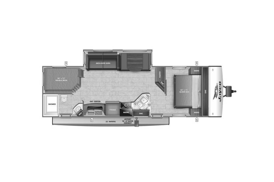 2022 Jayco Jay Feather 27BHB  at Link RV Minong, Wisconsin STOCK# 22-179 Floor plan Layout Photo