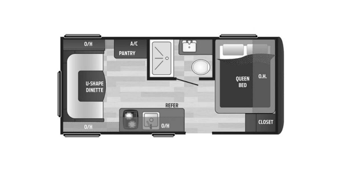 2018 Keystone Hideout LHS 177LHS Travel Trailer at Link RV Minong, Wisconsin STOCK# 22-90A Floor plan Layout Photo