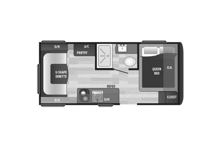 2018 Keystone Hideout LHS 177LHS Travel Trailer at Link RV Minong, Wisconsin STOCK# 22-90A Floor plan Layout Photo