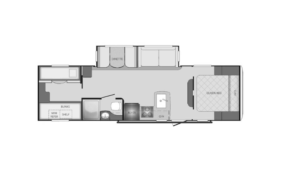 2018 Keystone Bullet 287QBS Travel Trailer at Link RV Minong, Wisconsin STOCK# 22-178A Floor plan Layout Photo