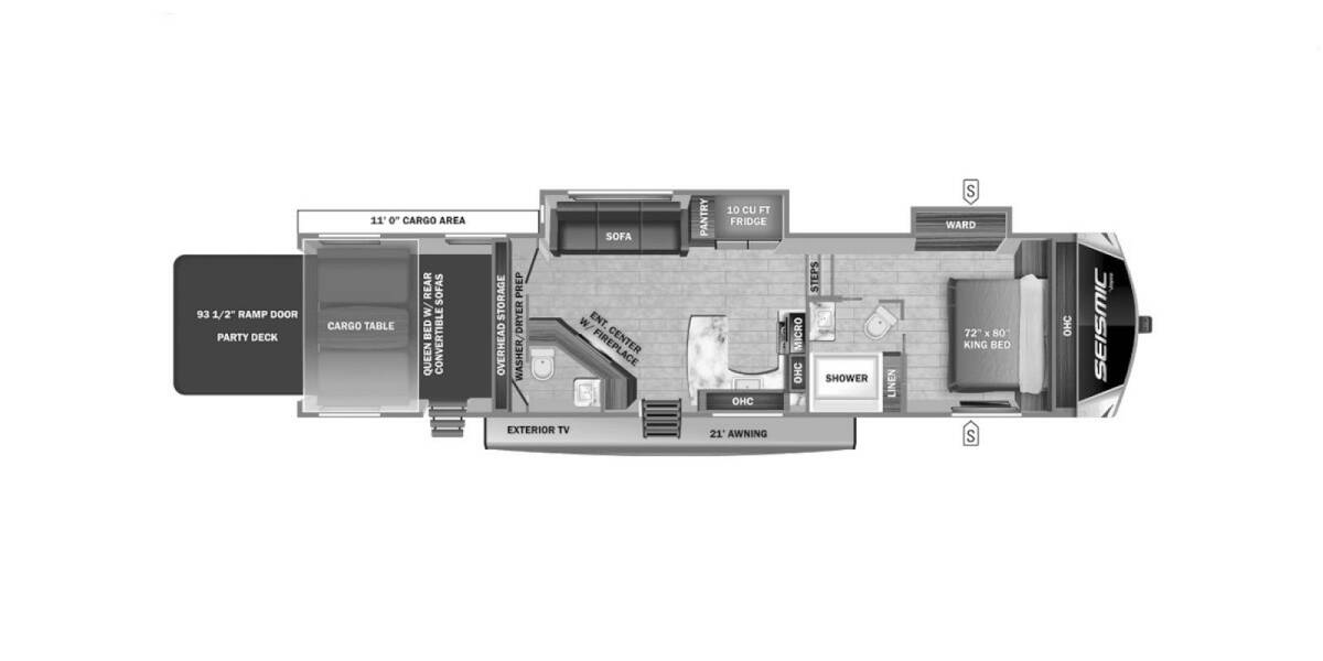 2022 Jayco Seismic 359 Fifth Wheel at Link RV Minong, Wisconsin STOCK# 22-187 Floor plan Layout Photo