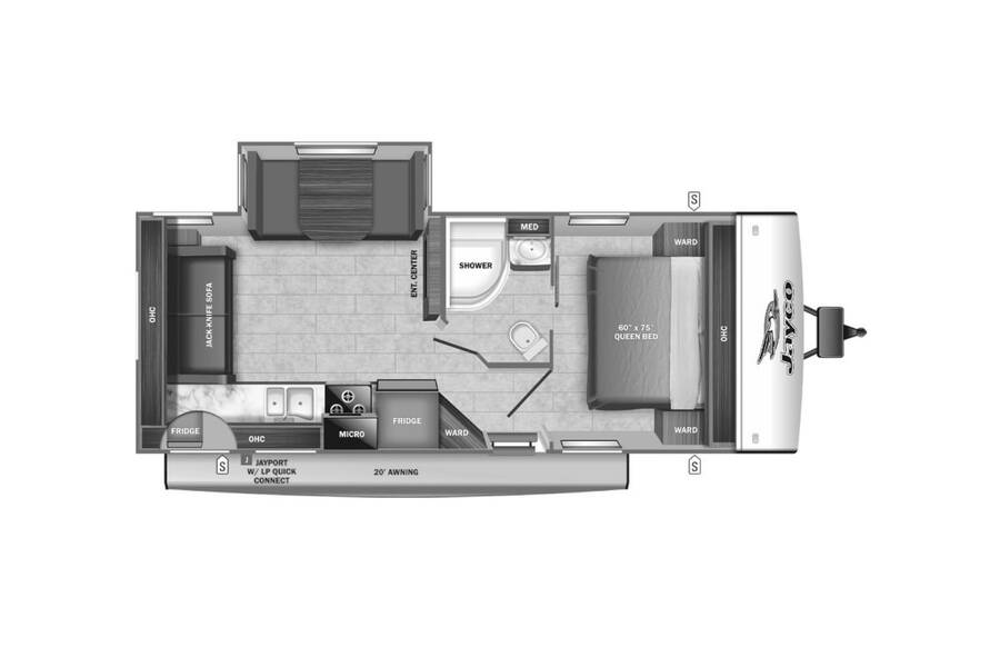 2022 Jayco Jay Feather 24RL Travel Trailer at Link RV Minong, Wisconsin STOCK# 22-191 Floor plan Layout Photo