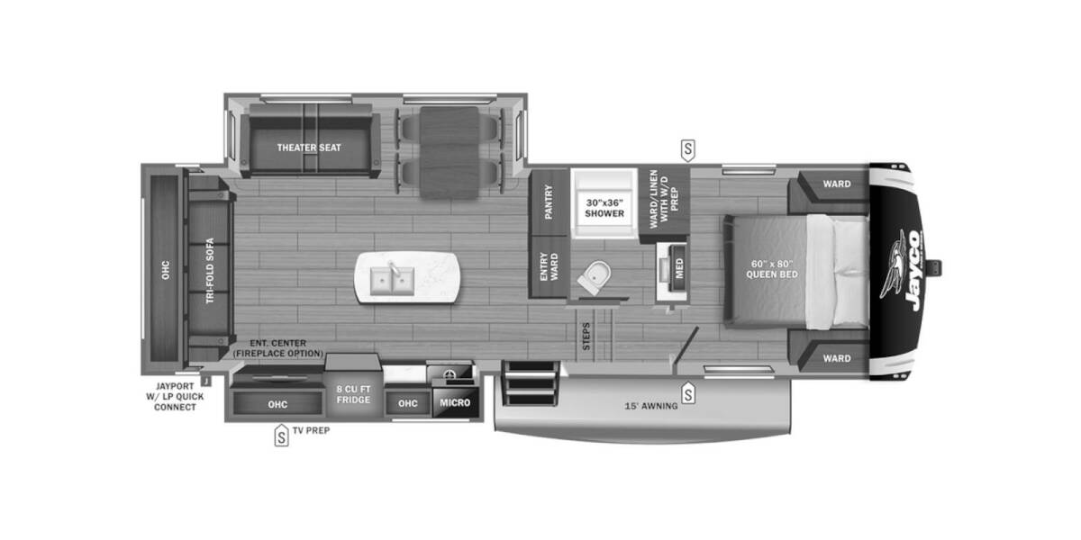 2023 Jayco Eagle HT 27RS Fifth Wheel at Link RV Minong, Wisconsin STOCK# 23-04 Floor plan Layout Photo