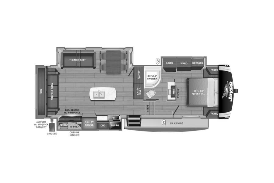 2023 Jayco Eagle HT 28.5RSTS Fifth Wheel at Link RV Minong, Wisconsin STOCK# 23-06 Floor plan Layout Photo