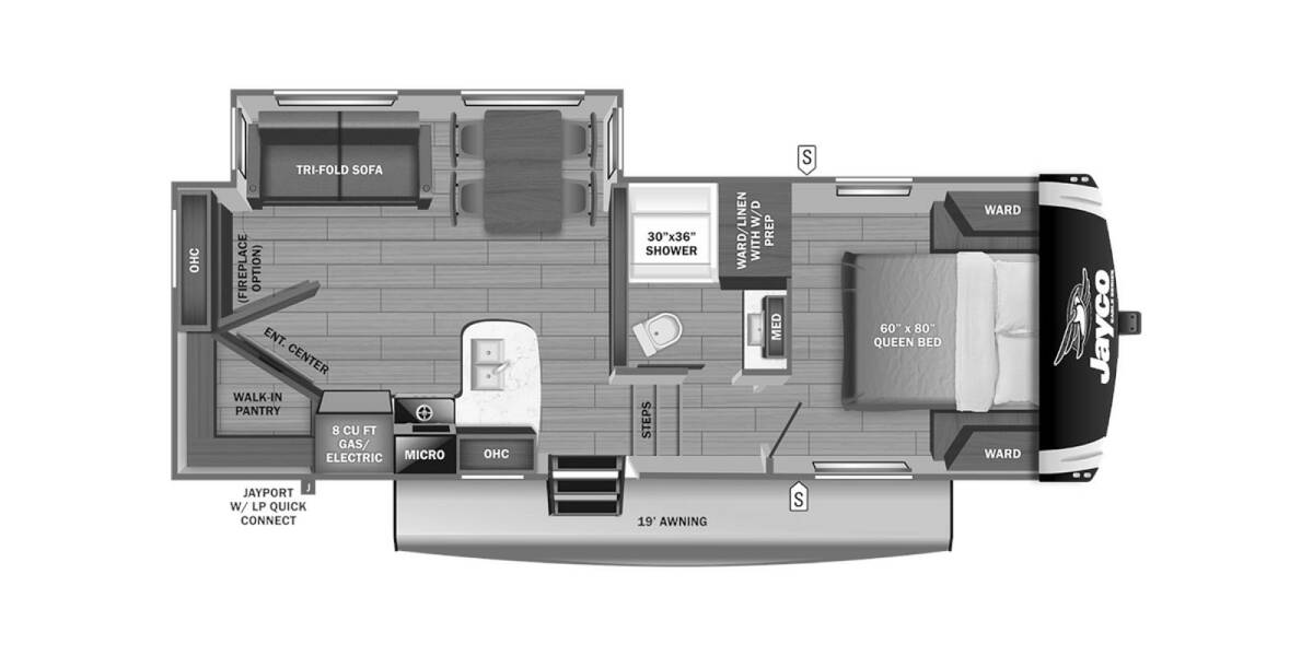 2023 Jayco Eagle HT 24RE Fifth Wheel at Link RV Minong, Wisconsin STOCK# 23-09 Floor plan Layout Photo