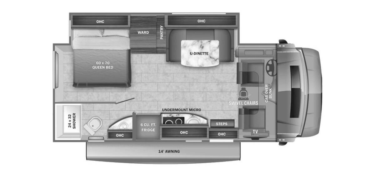 2022 Jayco Melbourne Prestige Mercedes-Benz Sprinter 24LP Class C at Link RV Minong, Wisconsin STOCK# 22-196 Floor plan Layout Photo