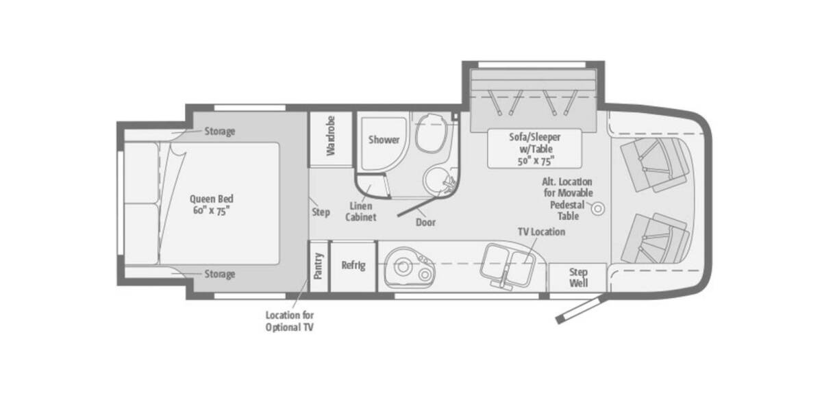 2015 Winnebago View Profile 24G Class C at Link RV Minong, Wisconsin STOCK# 22-195A Floor plan Layout Photo
