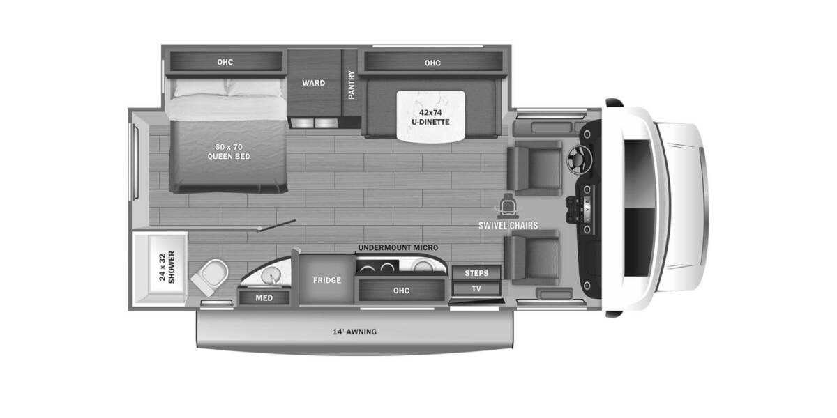 2023 Jayco Melbourne Prestige Mercedes-Benz Sprinter 3500 24LP Class C at Link RV Minong, Wisconsin STOCK# 23-29 Floor plan Layout Photo