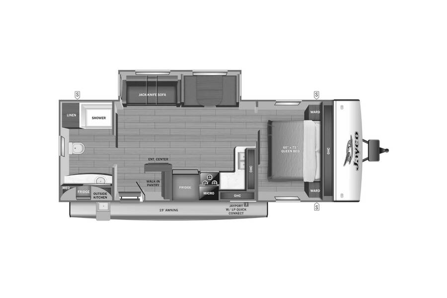 2023 Jayco Jay Feather 25RB Travel Trailer at Link RV Minong, Wisconsin STOCK# 23-41 Floor plan Layout Photo