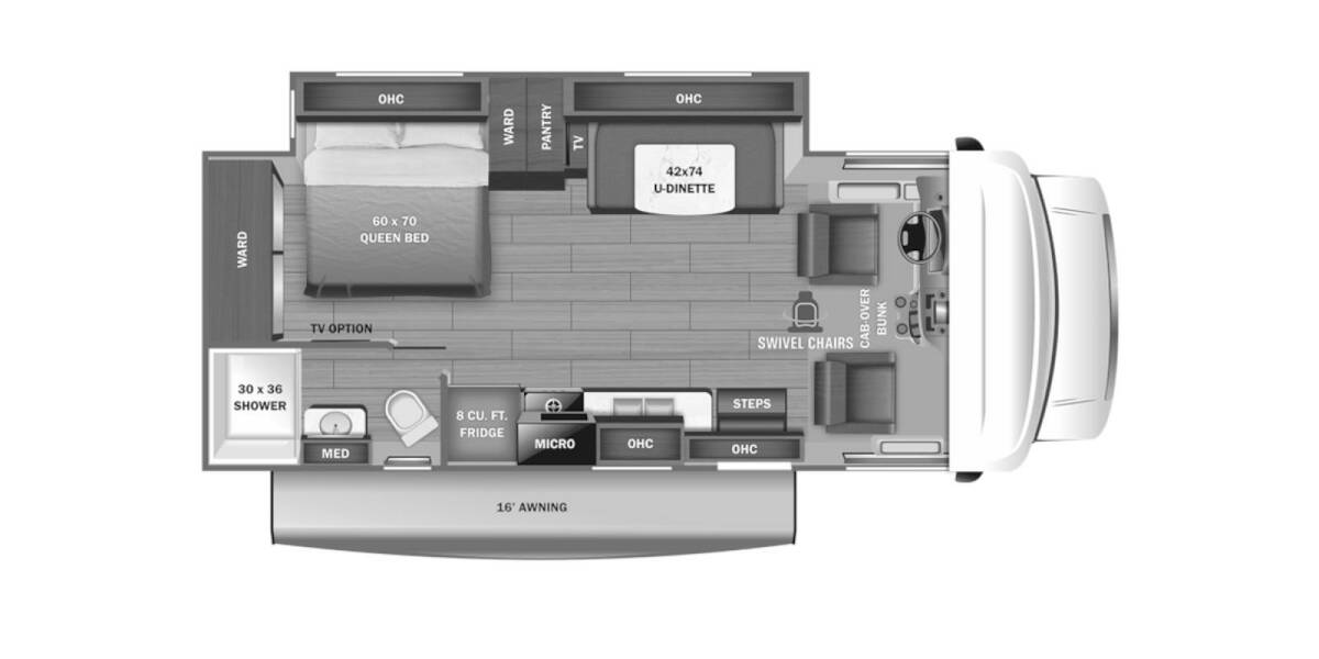 2023 Jayco Redhawk Ford E-450 24B Class C at Link RV Minong, Wisconsin STOCK# 23-51 Floor plan Layout Photo
