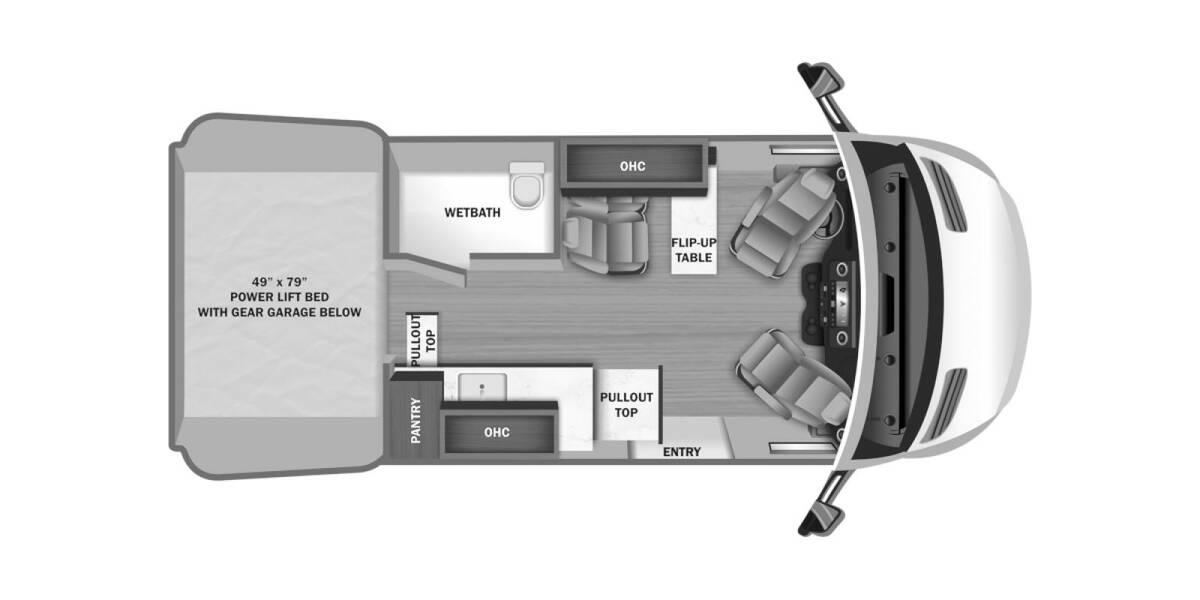 2023 Jayco Terrain Mercedes-Benz Sprinter 2500 4X4 19Y Class B at Link RV Minong, Wisconsin STOCK# 23-53 Floor plan Layout Photo