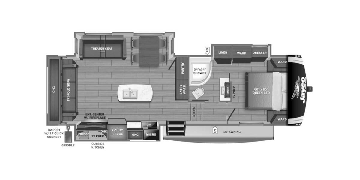 2023 Jayco Eagle HT 28.5RSTS Fifth Wheel at Link RV Minong, Wisconsin STOCK# 23-67 Floor plan Layout Photo