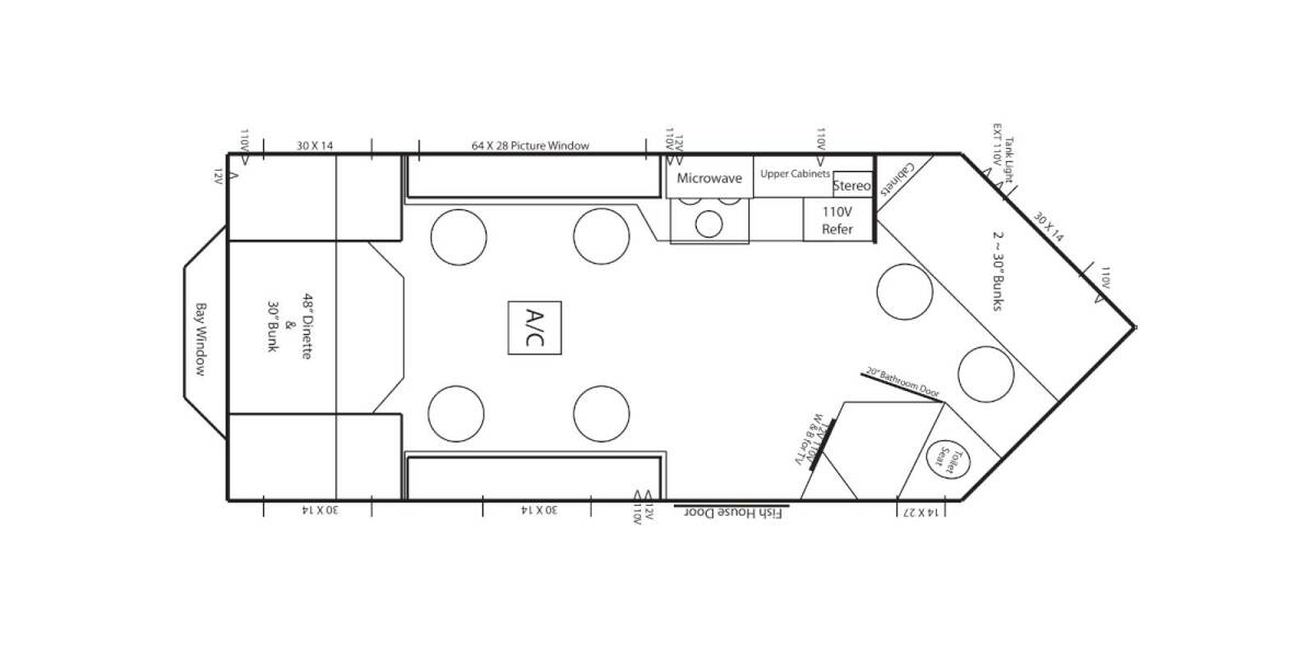 2024 Ice Castle Trophy Hunter 8X17V 8X17 Travel Trailer at Link RV Minong, Wisconsin STOCK# IC24-01 Floor plan Layout Photo
