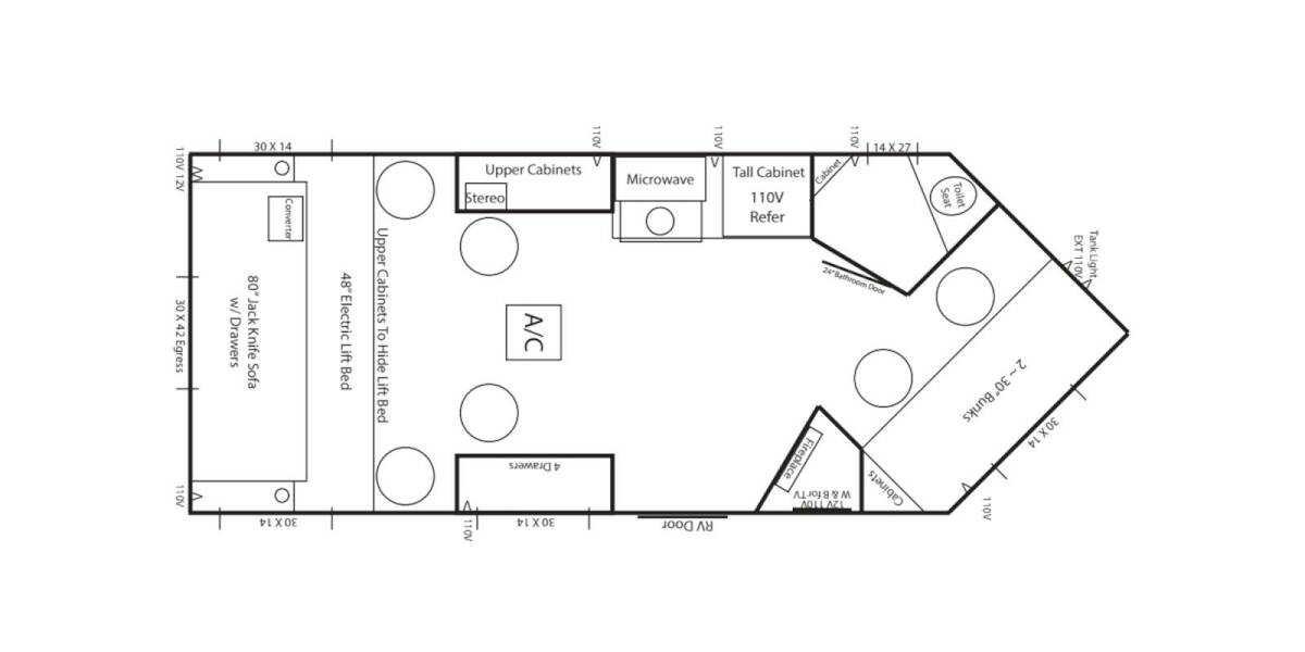 2024 Ice Castle Walleye Chaser 8X17 8X17 Travel Trailer at Link RV Minong, Wisconsin STOCK# IC24-03 Floor plan Layout Photo