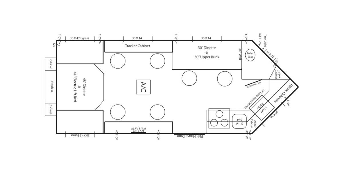2024 Ice Castle Outlaw 8X17 Travel Trailer at Link RV Minong, Wisconsin STOCK# IC24-05 Floor plan Layout Photo